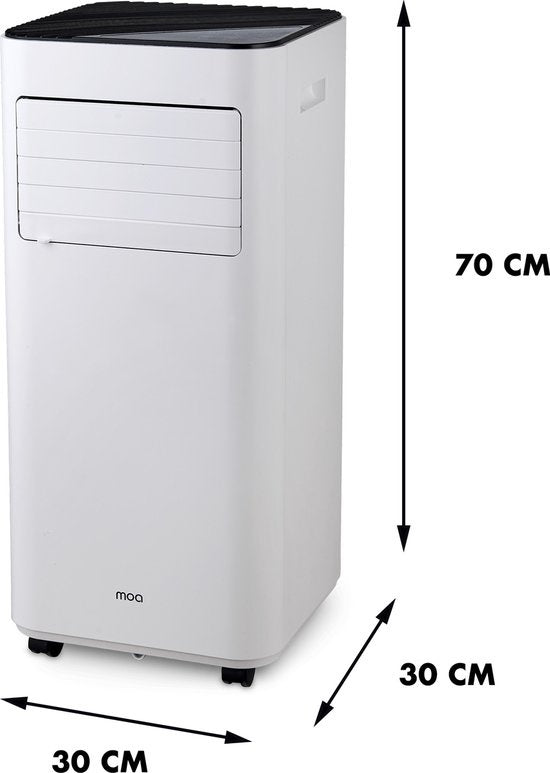 MOA Mobiele Airco - 9000 BTU - Airconditioning - Ontvochtiging - Inclusief Wieltje en Raamafdichting Kit - Wit - A010W