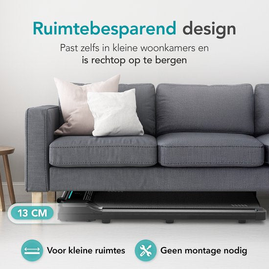 TibaGoods Loopband Inklapbaar - 1 t/m 6 km/u - Hardloopband voor thuis - Walking pad - Hometrainer - Hellingsfunctie 6% - Treadmill - Wandelband - Sport - Hardlopen - Voor onder het bureau