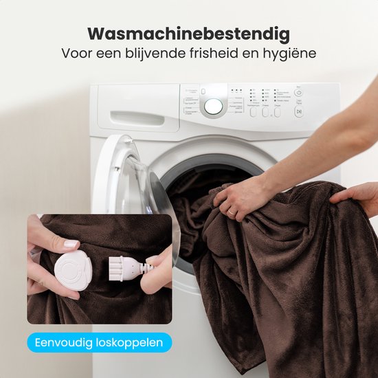 Auronic Elektrische Deken - Warmtedeken - Sherpa Fleece - 9 Hitte en Timerstanden - Bovendeken - 200x180 - 2 persoons - Bruin