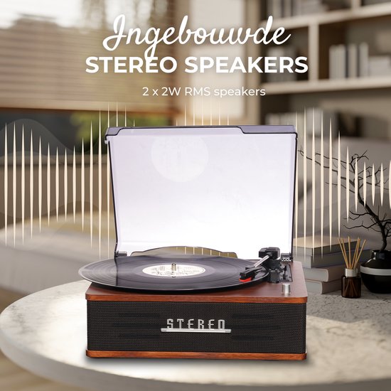 Denver Platenspeler - Ingebouwde speakers - Retro - Auto stop - Bluetooth - VPB262