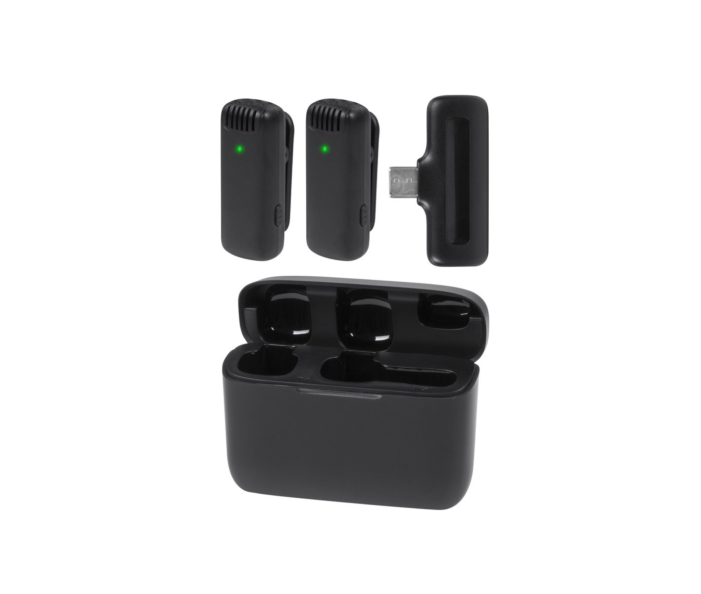 Nuvance - Draadloze Microfoon - 2 Stuks met Oplaadcase - Incl. Lighting Converter - Dasspeld Microfoon - Usb C - Lavelier Microfoon - Plug & Play