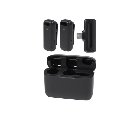 Nuvance - Draadloze Microfoon - 2 Stuks met Oplaadcase - Incl. Lighting Converter - Dasspeld Microfoon - Usb C - Lavelier Microfoon - Plug & Play