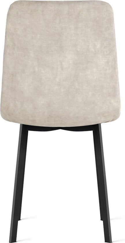 Multifurn - Eetkamerstoel 'Minsk' (Velvet, Taupe, Set van 2)