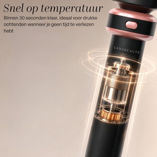 Sansbeauté® 6 in 1 Krultang met Klem - Keramische Haarkruller - 13mm tot 38mm - Beach Waves - Wavy Hair - Krultangen 32mm 25 mm 19 mm - Blowout Brush - Haarstyler - Hair Curler - Dunne en Dikke Krultang - Mini Krultang - Krultang Kort Haar