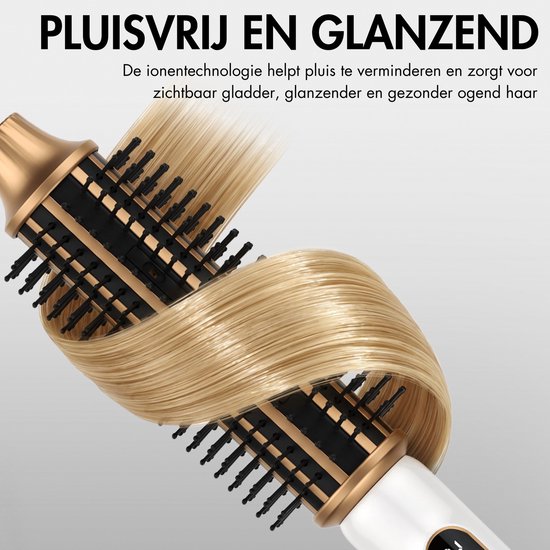 Sansbeauté® Blowout 3-in-1 Thermal Brush 38 mm - Keramische Warmteborstel - Multistyler - Airstyler - Krulborstel - Haarborstel - Stijlborstel - Warmteborstel - Volume en Krullen - Roterende Kabel