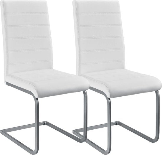2 Eetkamerstoelen / stoel - Vegas - Kunstleer - Wit