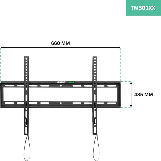 VONROC TV beugel –  Vaste TV muurbeugel voor 37 t/m 85 Inch – Universeel tot 60 kg. – Incl. montagematerialen