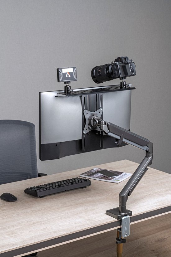 Monitorplank voor live streaming - Verstelbaar monitorplankje - Alles-in-één studio-opstellingsplank - microfoonhouder