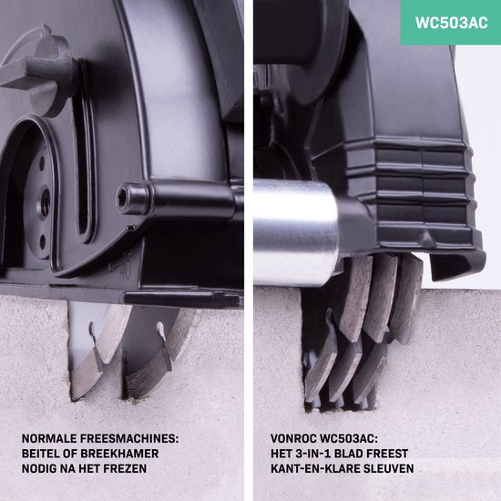 VONROC 3-in-1 Diamantzaagblad - 150x22,2mm - Voor VONROC PRO sleuvenfrees WC503AC