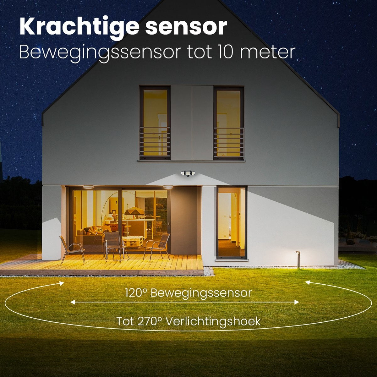 Auronic Solar Buitenlamp met Bewegingssensor - Wandlamp met Sensor - Zonne-energie - 210 LED's - IP65 - 2 Stuks - Zwart
