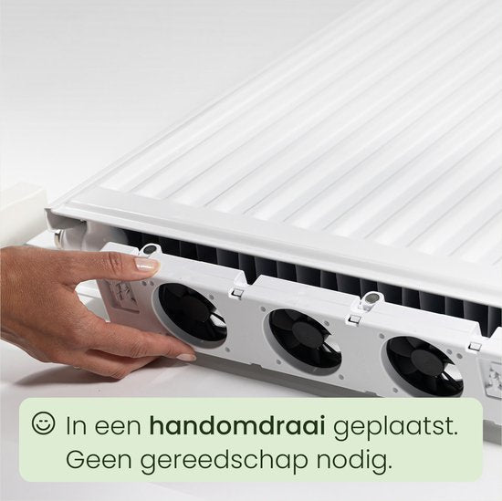 SpeedComfort Radiator Ventilator Mono Set - Energiezuinig – 2x Sneller Warm - Tot 22% energiebesparing – Simpel te plaatsen – Fluisterstil - Nederlands product - Wit