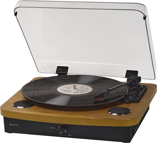 Denver Platenspeler Dual Bluetooth - Ingebouwde Speakers - USB - Retro - Hout - VPL230LW