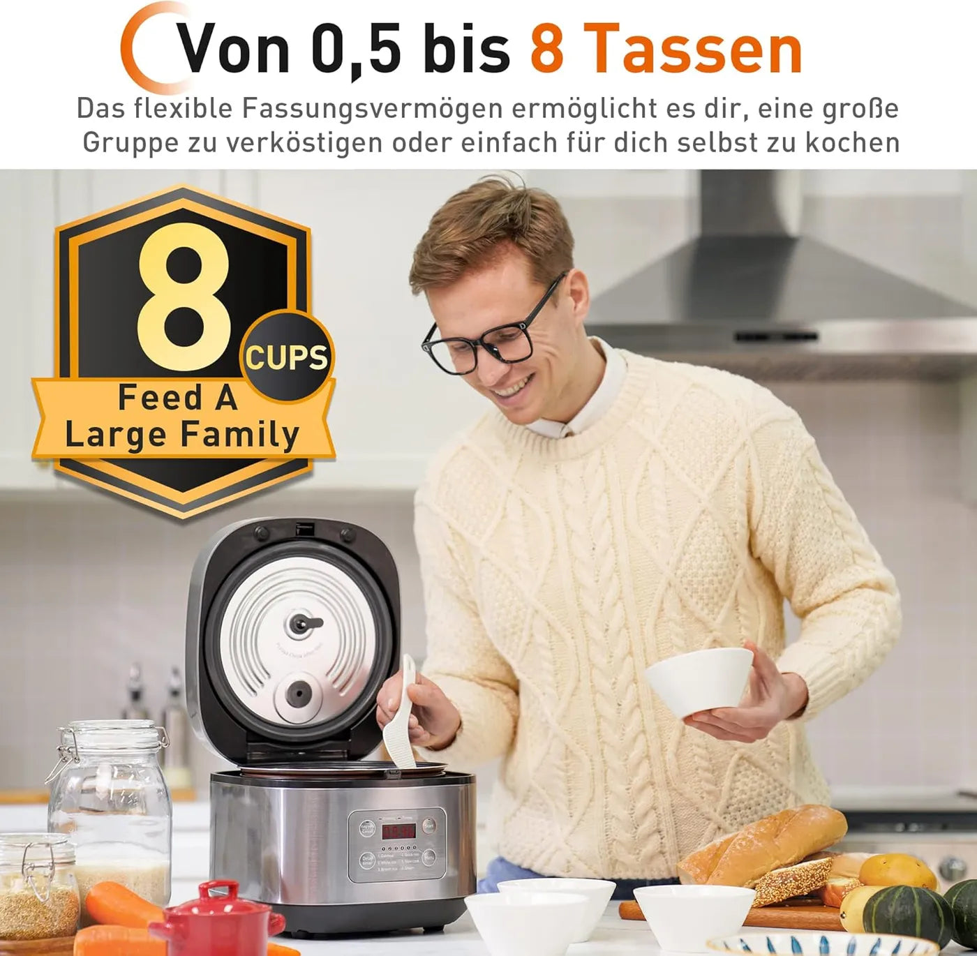 Joyoung Rijstkoker - 4 Liter - 860 W - Multifunctioneel - Slimme Timer & LED-indicator - Antiaanbak Binnenpan