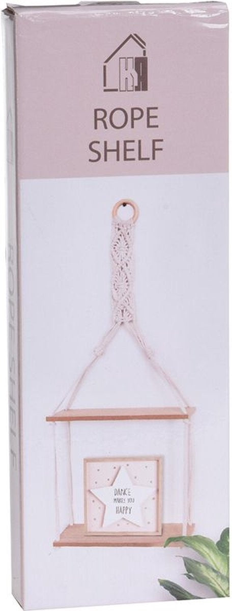 H&S Collection Wandrek met touwdecoratie 30x10x66 cm