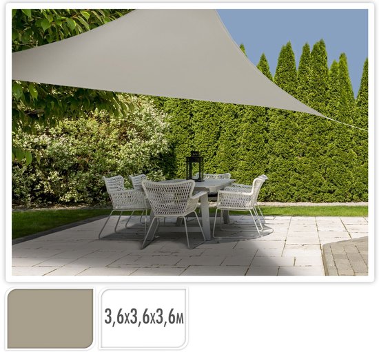 Ambiance Schaduwdoek Driehoek 360x360x360 cm Zand