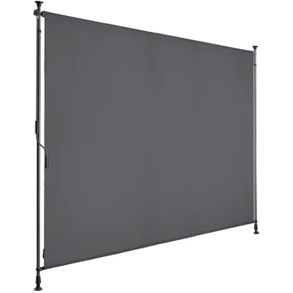 tectake Taija Klemzonnescherm 208 x 310 cm – Balkon- en Terraszonwering – UV-bescherming 50+ – Zonder Boren – Polyester – Antraciet