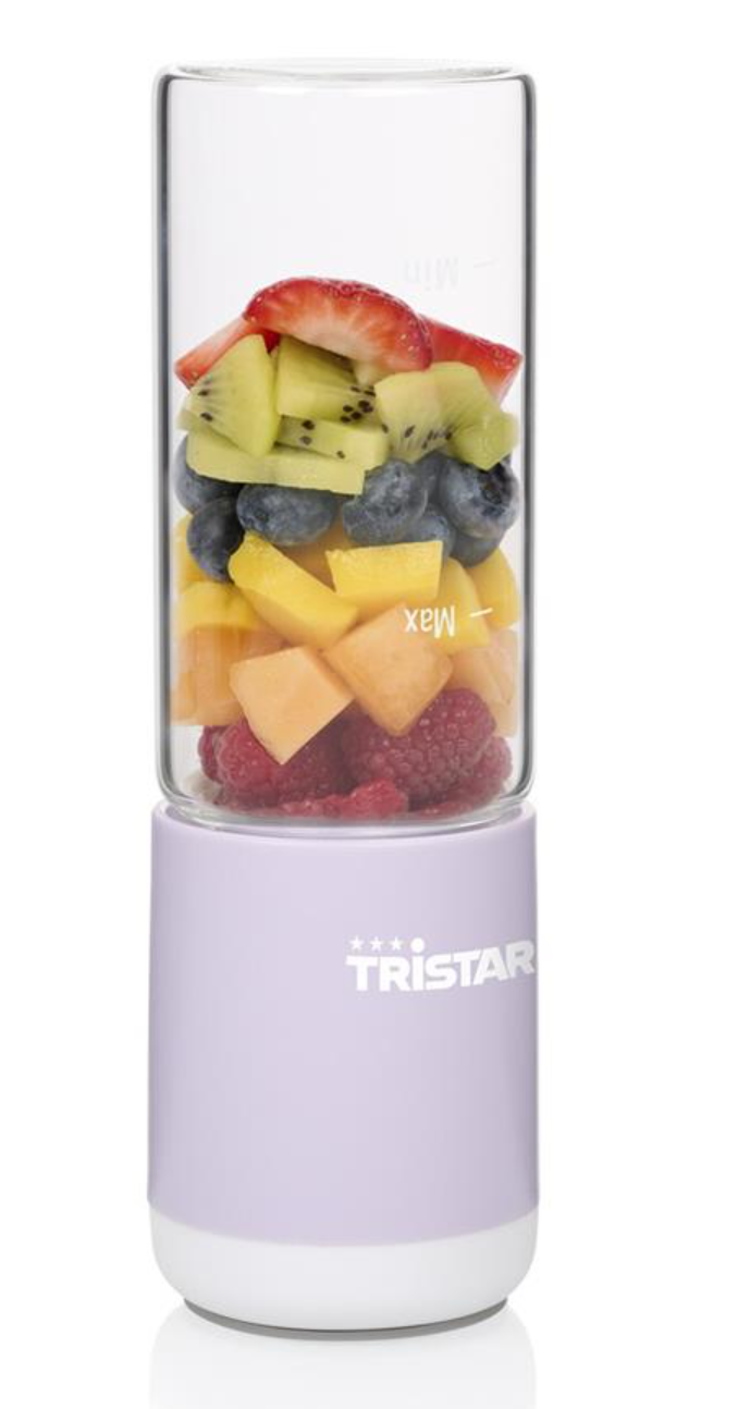 Tristar PD-4981L Mini Blender To Go - Draadloos - Glazen Beker 280ml - Paars