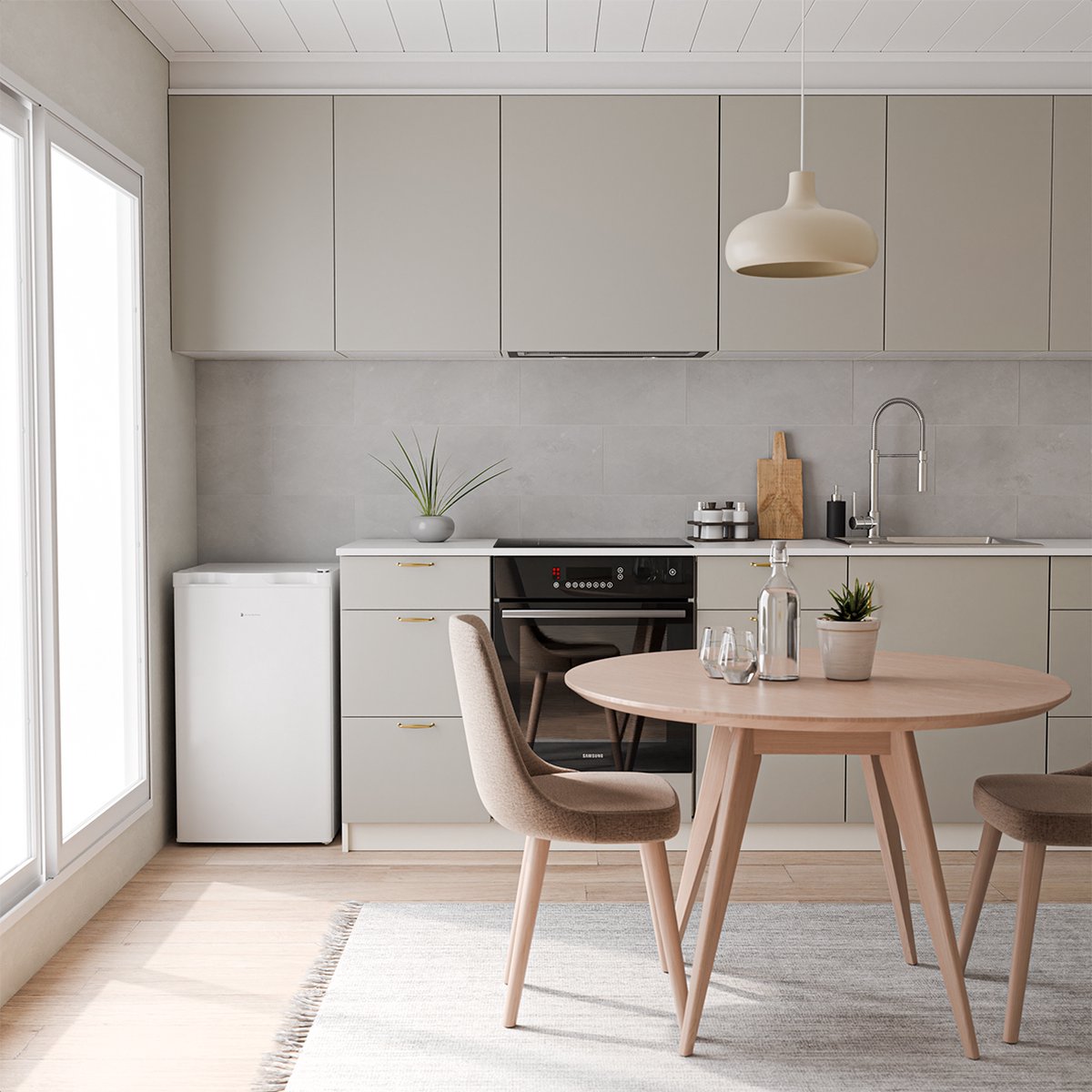 KitchenBrothers Diepvriezer - 64L - Compact Tafelmodel - 3 Vrieslades - Diepvrieskast - Vrijstaand - Wit