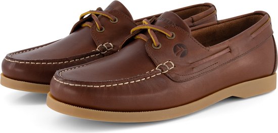 Travelin' Exmouth Heren - Leren Moccasins met veter -  Maat 42 - Boot schoen - Bruin Leer