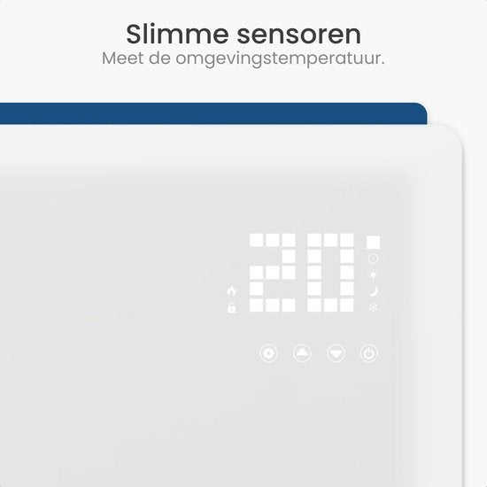 Gologi Elektrische Kachel - Verwarming elektrisch - Convectorkachel met thermostaat - Werkt via App en touch bediening - Tot 25m2 - 2000W Heater - Wit