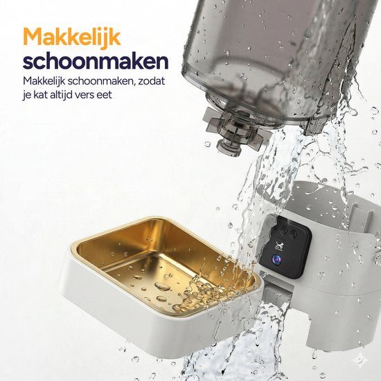 Viervoeter Feed Pro - Automatische Voerbak 6L - Kat en Hond - Voerautomaat met App - Wit