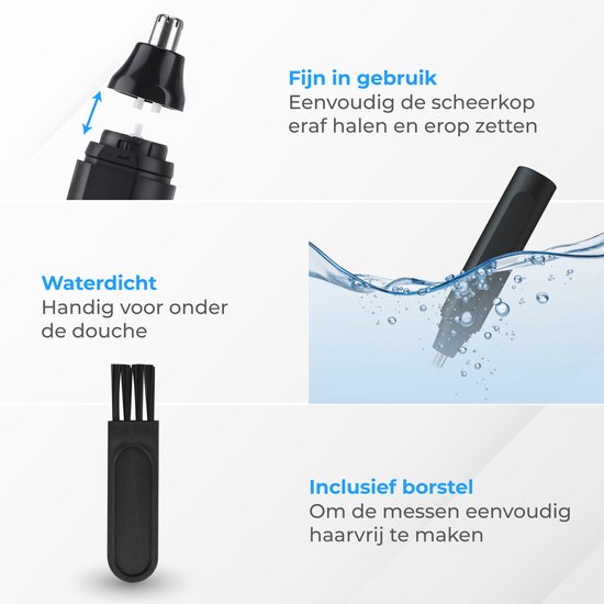 Nuvance - Neustrimmer - Neustrimmer Mannen en Vrouwen - Oortrimmer - Neushaartrimmer - Usb Oplaadbaar - Afspoelbaar