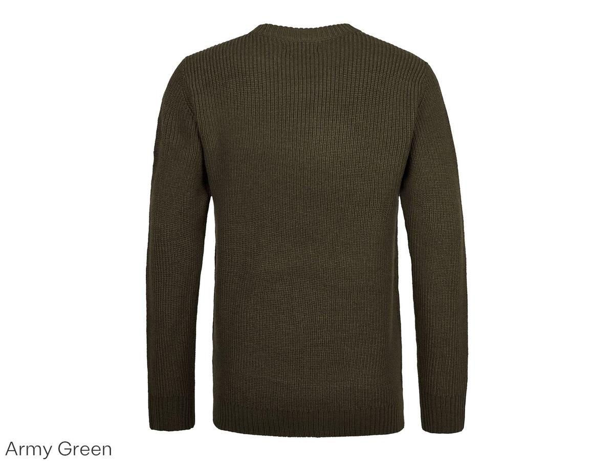 Petrol Gebreide Trui met Ronde Hals - Basic Design - maat XXL - Army Green
