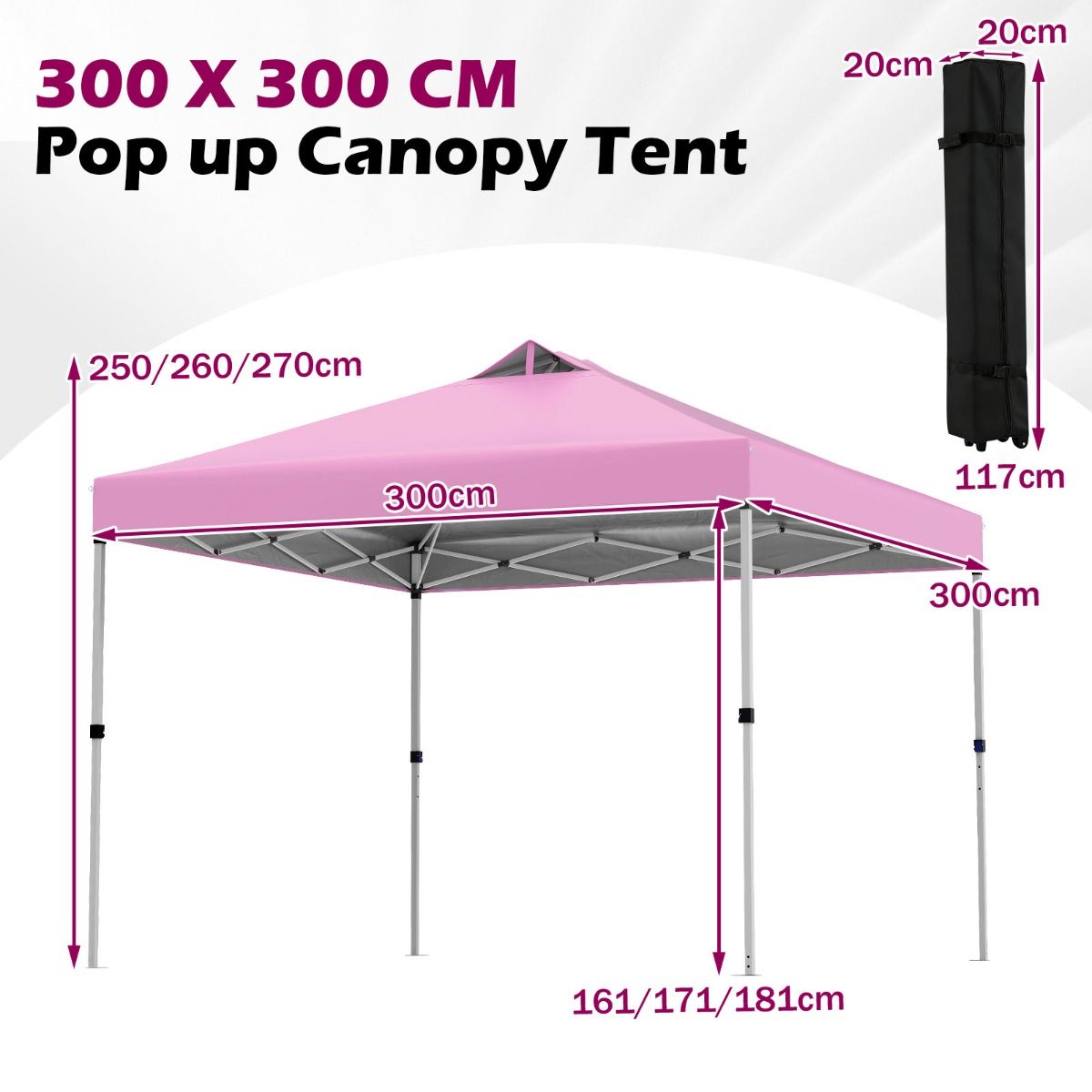 Coast Pop-up Partytent - opvouwbaar paviljoen - met roltas en zandzakken - 300 x 300 cm - blauw