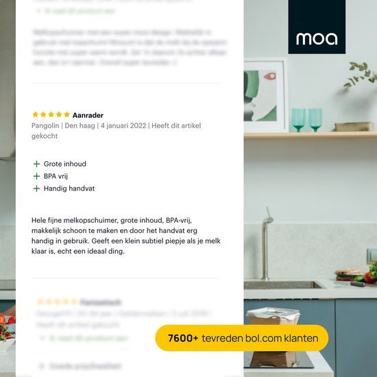 MOA Melkopschuimer - BPA vrij - Voor Opschuimen en Verwarmen - Roze - MF1P