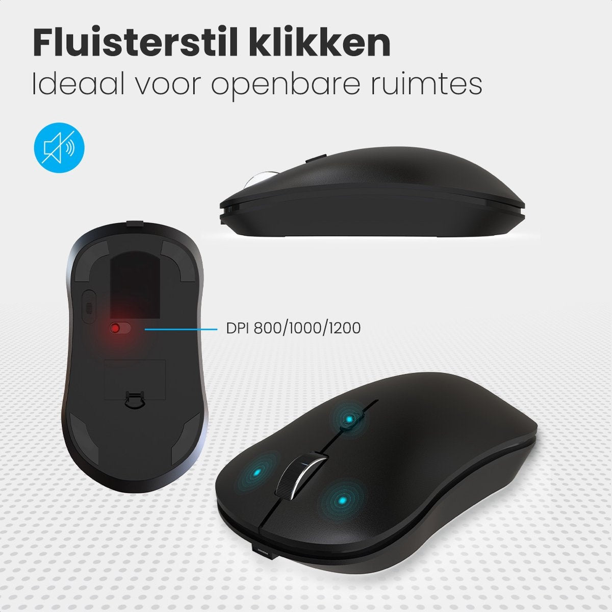 Auronic Draadloos Toetsenbord en Muis - QWERTY - Zwart