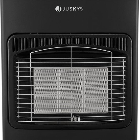 Juskys – Gaskachel GS42US – 42 x 36 x 73 cm – Voorzien Van 3 Keramische Platen En Piezo-Ontsteking – Voor Terras En Geventileerde Ruimtes – Zwart Gepoedercoat Staal