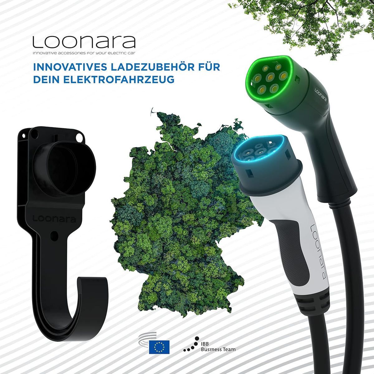 loonara Kabelhouder Voor Elektrische Auto Opladers - Type 2 - Met Muurbevestiging