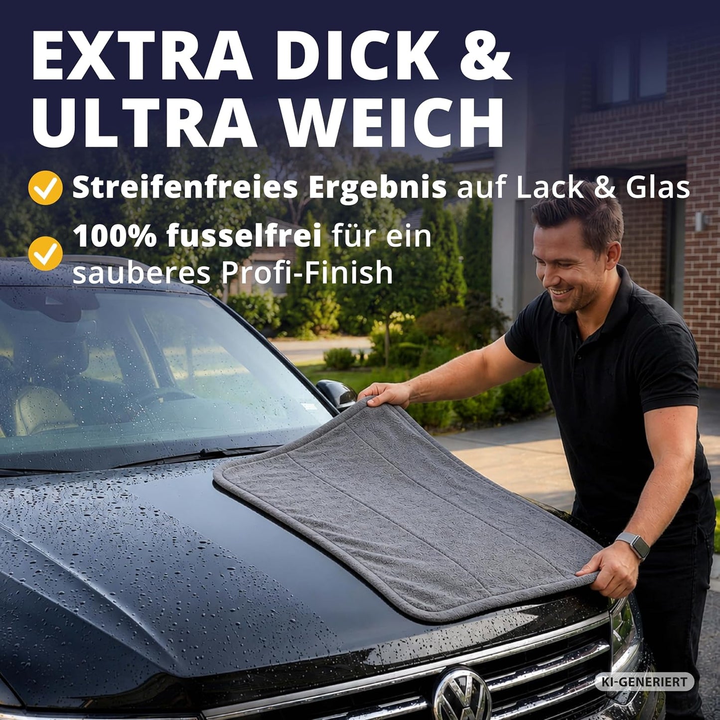 Licargo Autodroogdoek XXL - 80 x 50 cm - Grijs - 1800 g/m² Microvezel