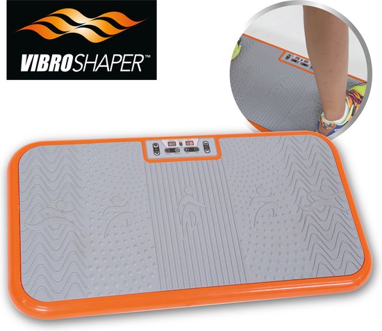 Vibro Shaper - trilplaat met oscillatietechnologie verstevigt het lichaam - powerplate belast alle spiergroepen - inclusief power stretchbandjes