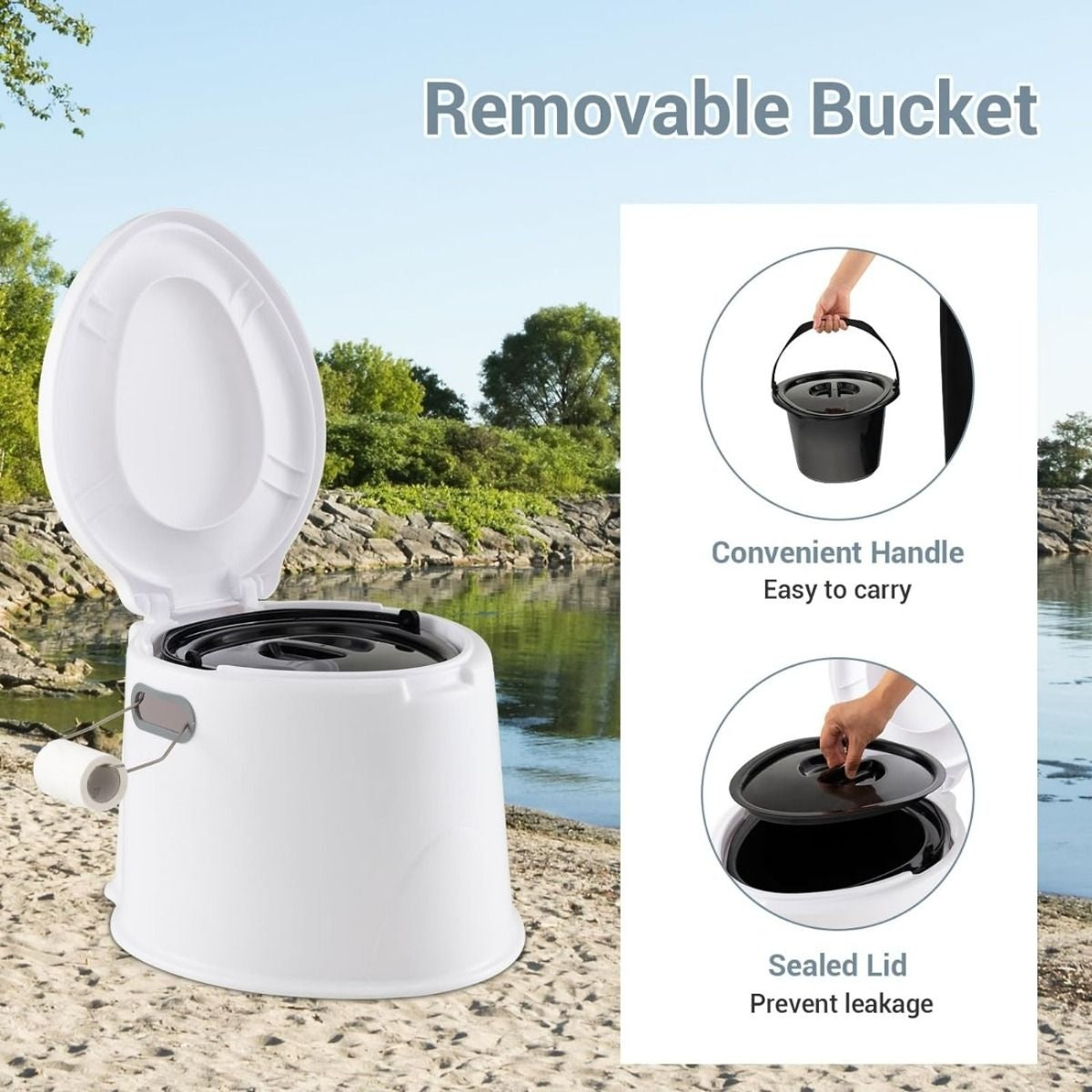 Coast Camping Toilet Draagbaar Reistoilet - Wit