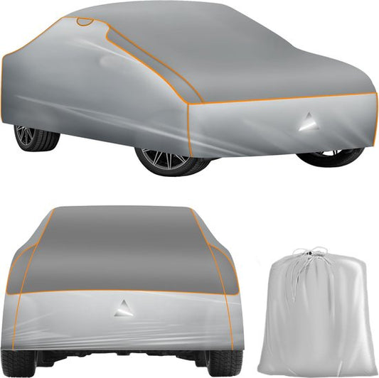 tectake® Autohoes - Autozeil - Hagelbescherming - Waterdicht deken - Ademend - Elastische autogarage - Autoaccessoires met opbergtas - Compatibel met vele modellen - Afmeting (LxBxH) 406x165x120 cm - Small