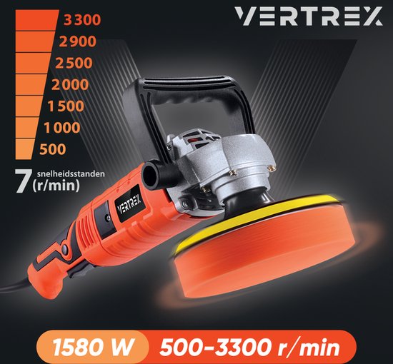 VERTREX Polijstmachine - Poetsmachine Auto - Polijstschijven - Poliermachine - Polijstmachines