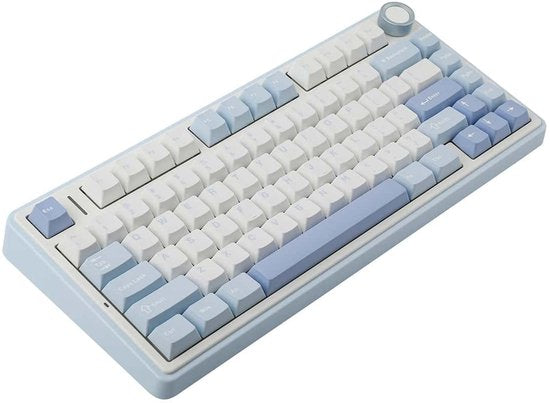EPOMAKER F75 Sea Salt Blue LEOBOG Greywood V3 Switch RGB Draadloos Hotswap Mechanisch Gaming Toetsenbord