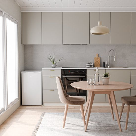 KitchenBrothers Koelkast - 81L - Tafelmodel Koelkast met Vriesvak - IJskast - Koelvriescombinatie - Frigo - Vrijstaand - Wit