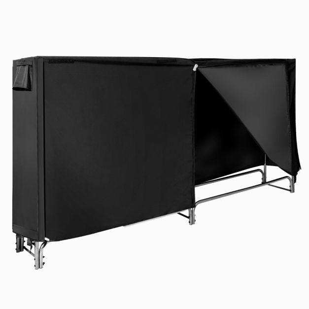 Coast Brandhoutopslagrek voor binnen & buiten - 240 x 35,5 x 122,5 cm - Zwart