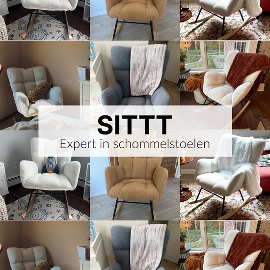 SITTT Schommelstoel - Relaxstoel babykamer - Fauteuil - Voedingsstoel - Licht Grijs