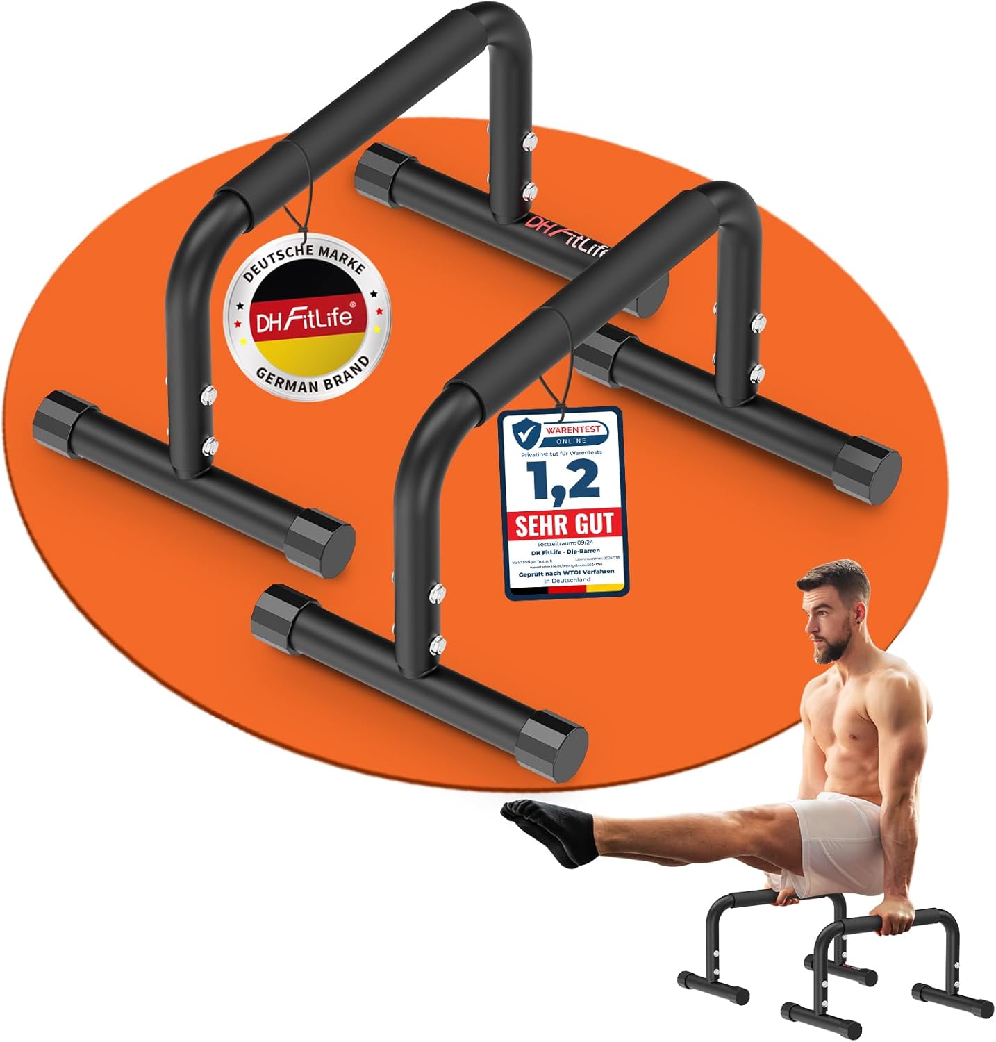 DH Ftlife Bars voor Calisthenics - Verstelbaar - 2 Stuks - Max. 200 kg - 30-35 cm