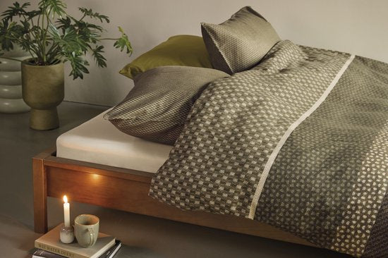 Beddinghouse Fera dekbedovertrek - Tweepersoons - 200 x 200/220 cm - Groen