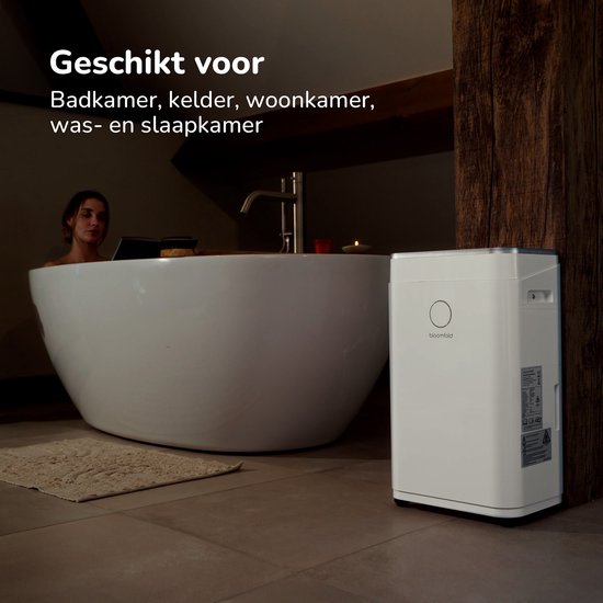 Bloomfold Luchtontvochtiger – Wasdroogfunctie  – 20 liter/dag – 34 x 24 x 57 cm – Wit