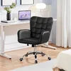 Yaheetech Ergonomische Bureaustoel met Armleuningen en Wielen - Zwart - 65,5 x 64,5 x 83-93 cm