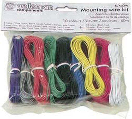 Velleman Set montagekabels - 10 kleuren - 60m - meeraderig