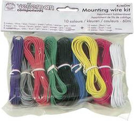Velleman Set montagekabels - 10 kleuren - 60m - meeraderig