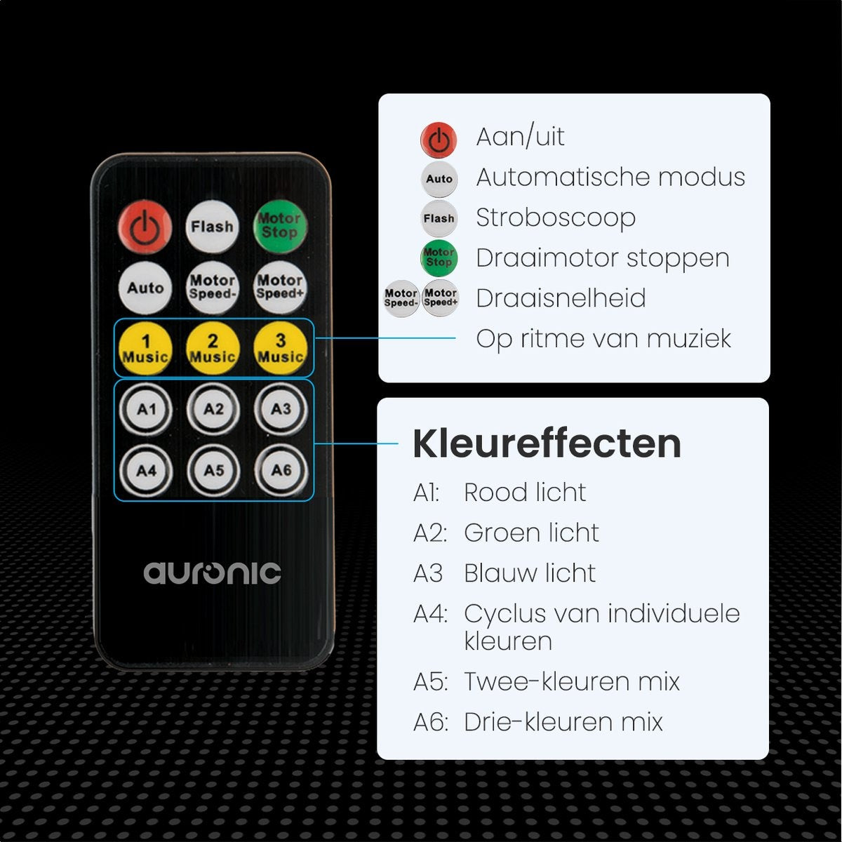 Auronic Roterende Discolamp - Discobal - LED - Afstandsbediening en Muziekgestuurd - Kinderen/Volwassenen
