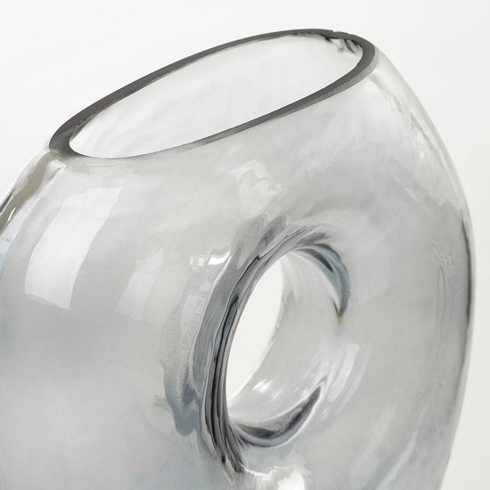 Mica Decorations Jay Vaas - L18 x B8 x H23 cm - Glas - Grijs