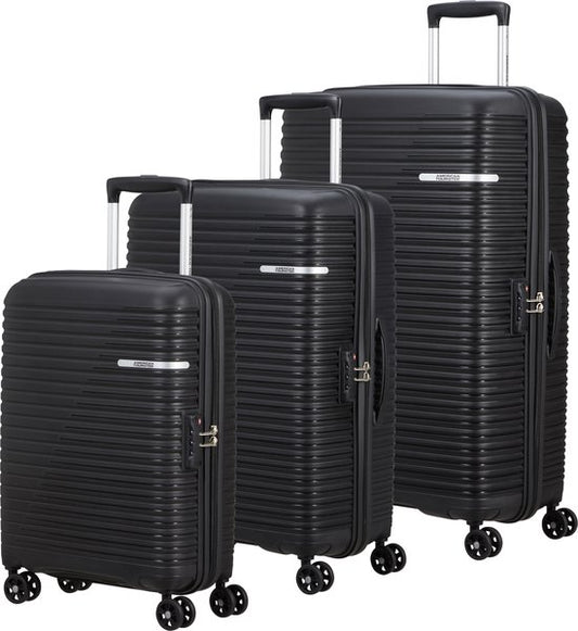 American Tourister kofferset - 3-delig Liftoff set - handbagage + M/L - zwart